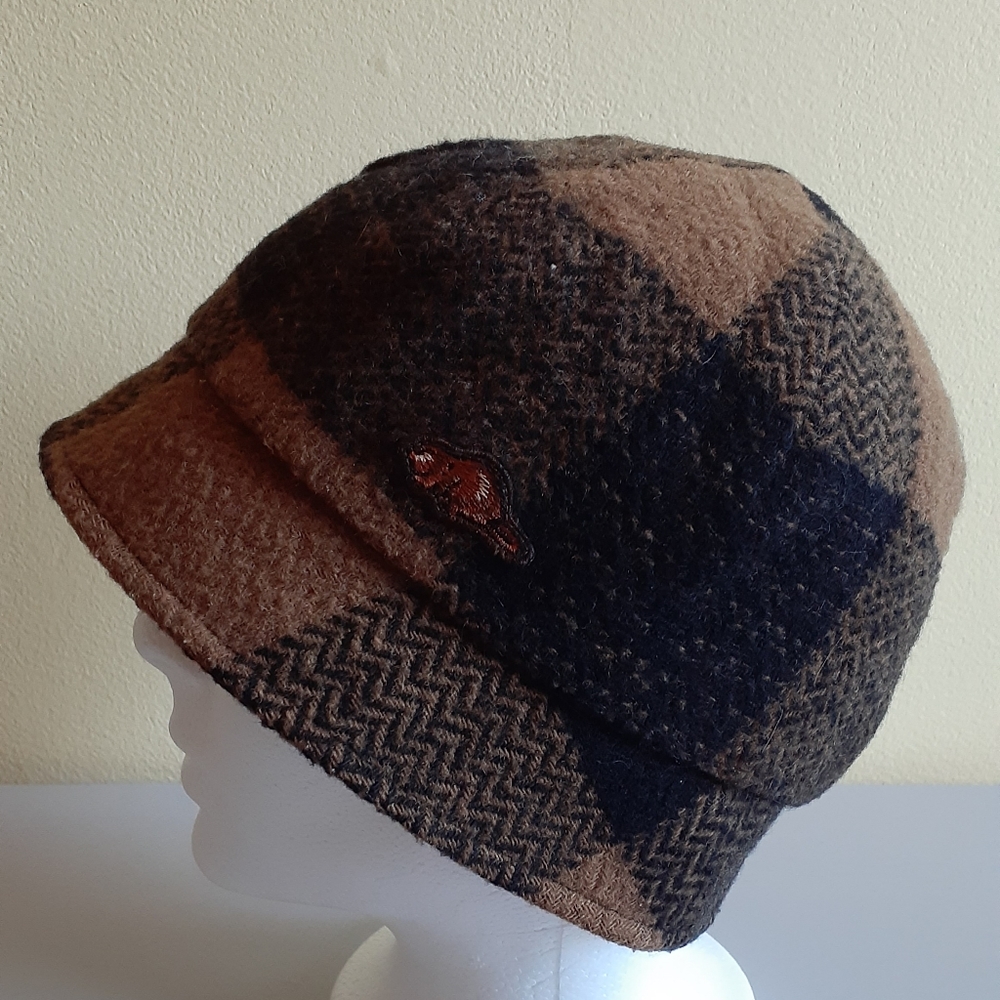 SMALL brown/black  wool blend bucket hat by Roots
